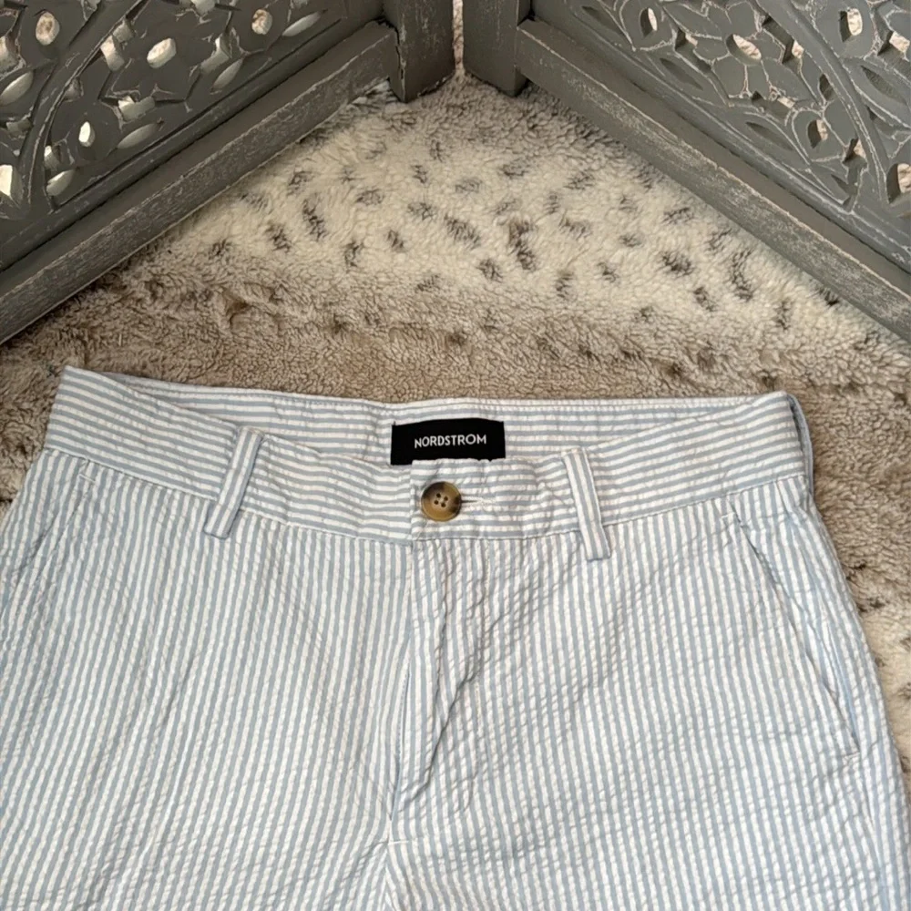 Nordstrom blue white striped shorts boys size 10 preppy academia euro summer